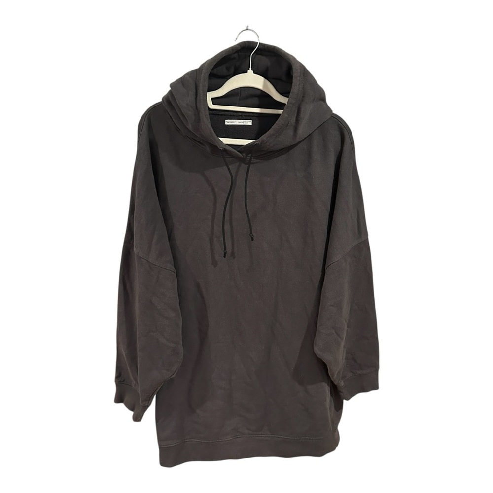 Zara Faded Black Oversized Hoodie Sweatshirt Dress